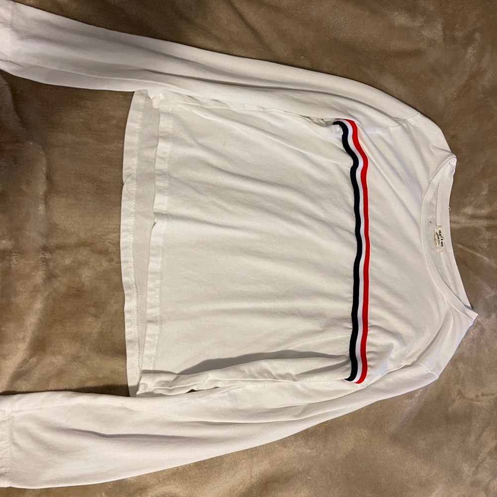 Cute Striped Long-sleeve Crop Top